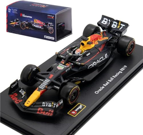 Red Bull Racing RB19 model de mașină, bburago, 1:43, Max Verstappen #1, cutie acrilică, 2023