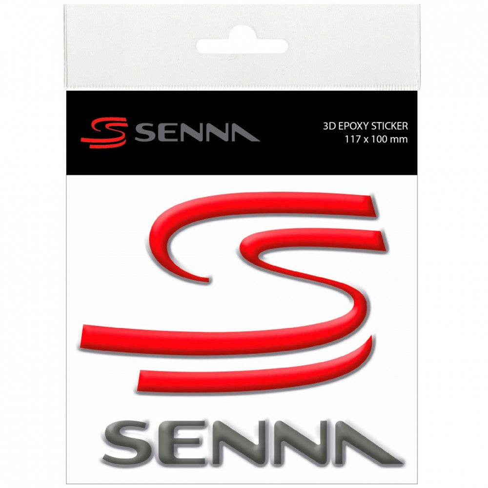Autocolant, Senna Double S 3D, Unisex, Rosu, 2015 - FansBRANDS®