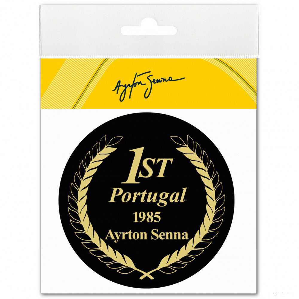 Autocolant, Ayrton Senna Portugal 1985, Negru, 2021