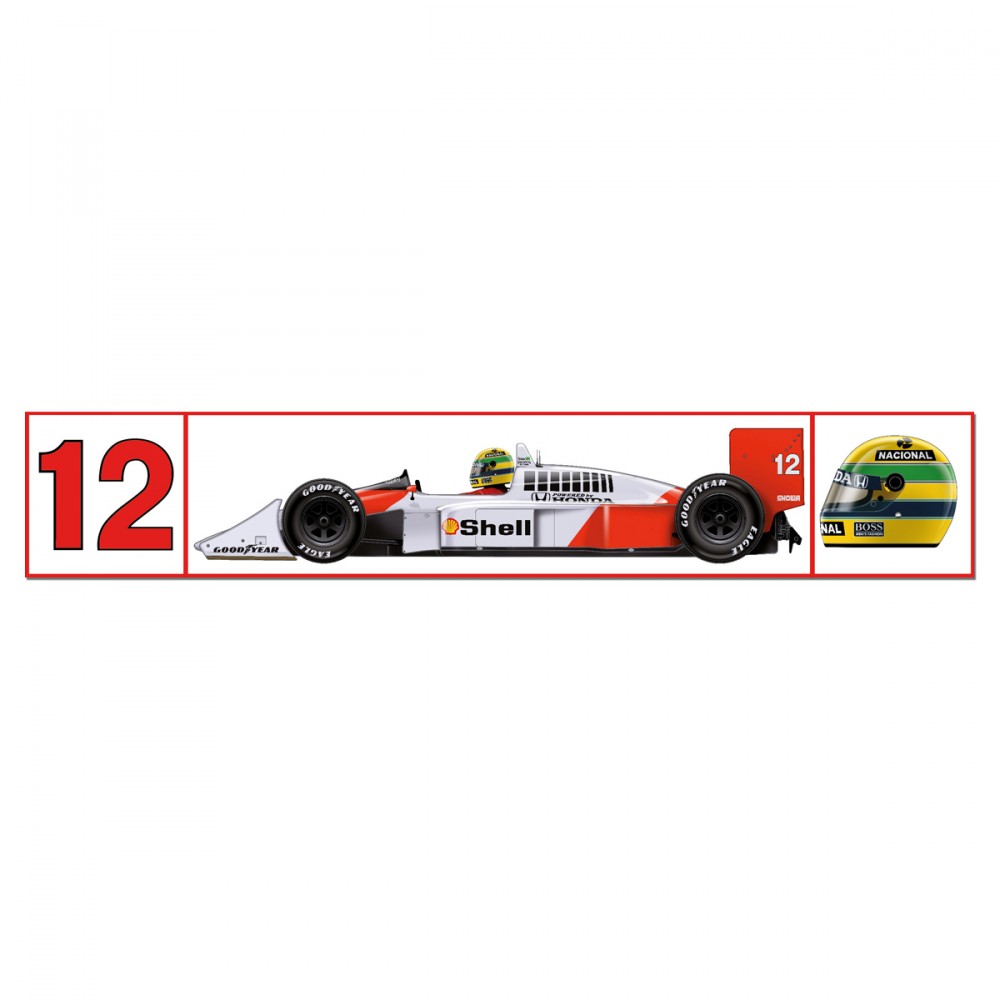 Autocolant, Senna McLaren 1988, Unisex, Alb, 2018