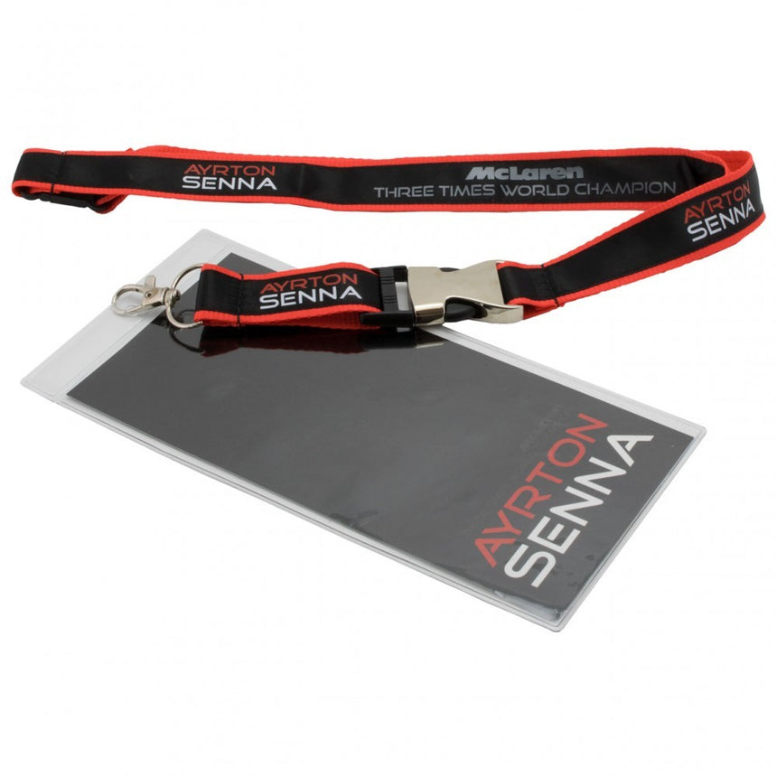 Breloc Lanyard, Senna McLaren, Unisex, Negru, 2017 - FansBRANDS®