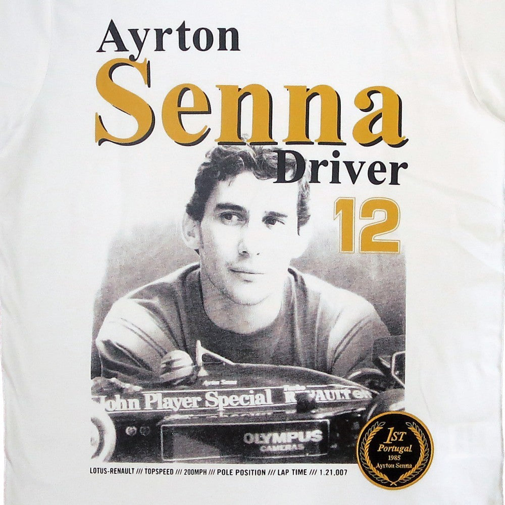 Tricou de Barbat, Senna 1985, Alb, 2016
