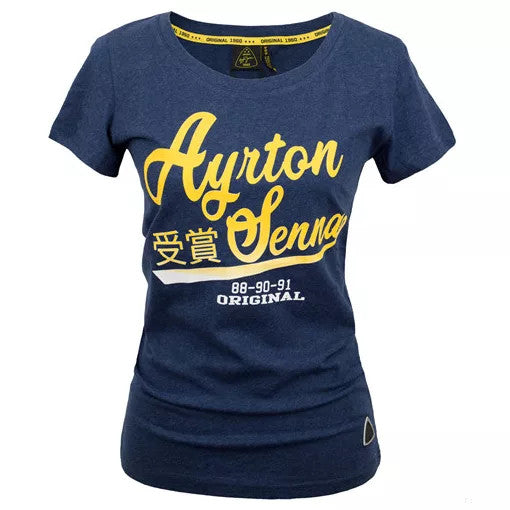 Tricou de Dama, Ayrton Senna Vintage, Albastru, 2020 - FansBRANDS®