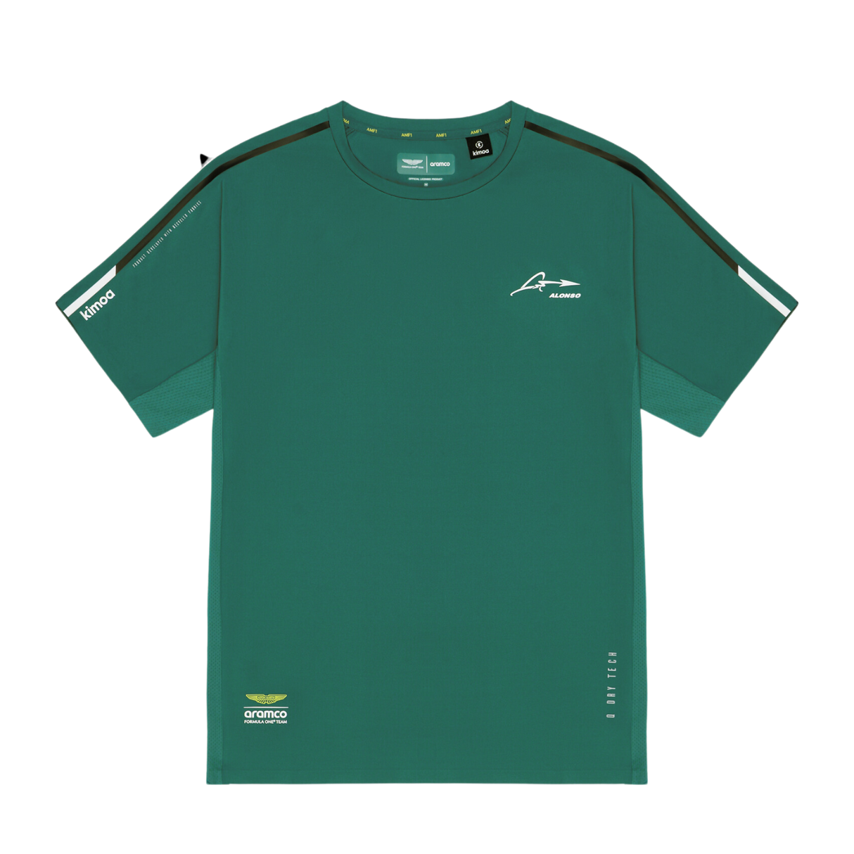 Tricou Fernando Alonso, Kimoa, îmbrăcăminte activă, verde, 2024