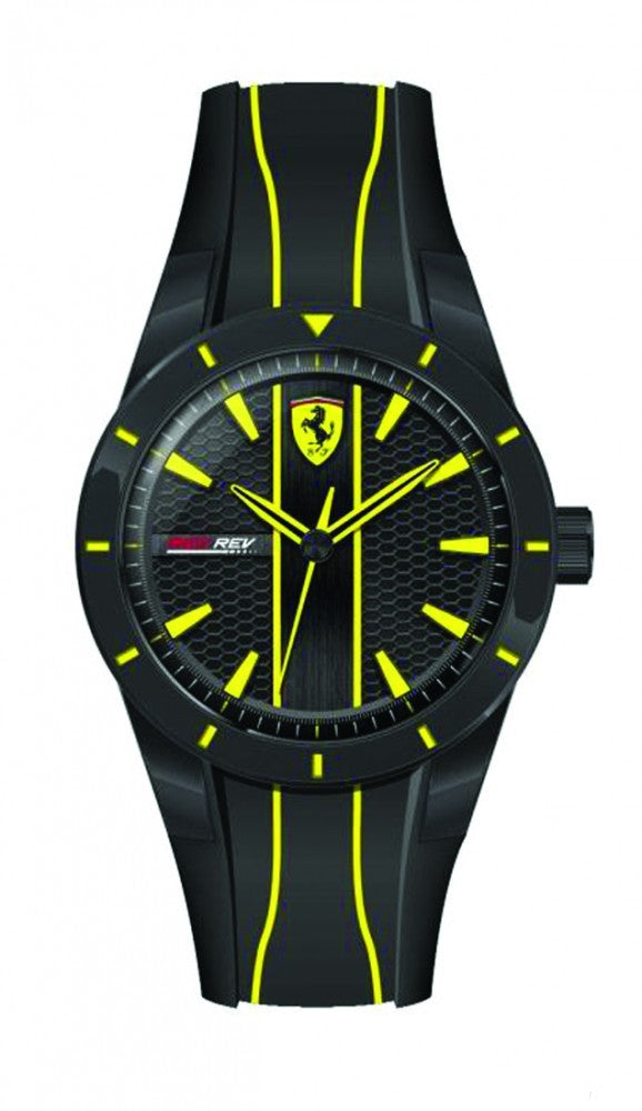 Ceas de Barbat, Ferrari Redrev Quartz, Negru-Galben, 2019 - FansBRANDS®