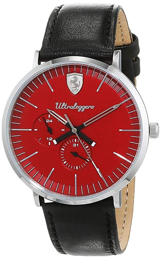 Ceas de Barbat, Ferrari Ultraleggero Multifunction, Negru-Rosu, 2019 - FansBRANDS®