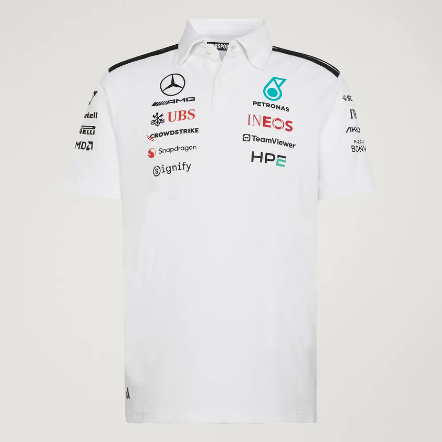 Polo Mercedes, echipă, ingineri, adidas, alb, 2026