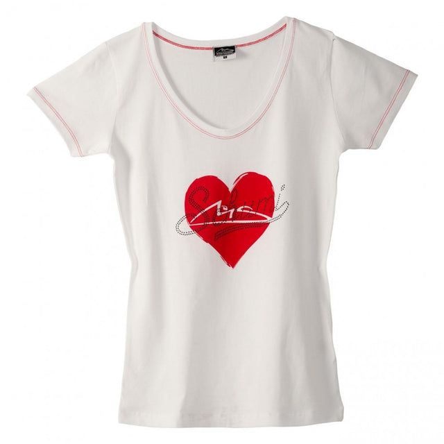 Tricou de Dama cu Guler in V, Michael Schumacher, Alb, 2015 - FansBRANDS®