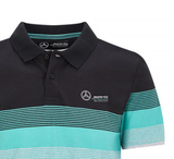 Herren T-Shirt mit Kragen, Mercedes Gestreift, Mehrfarbig, 2020 