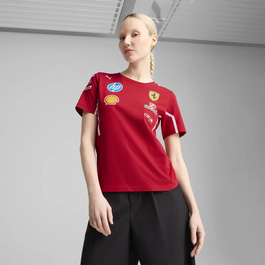 Scuderia Ferrari Team Round Neck T-Shirt - Women 🔥