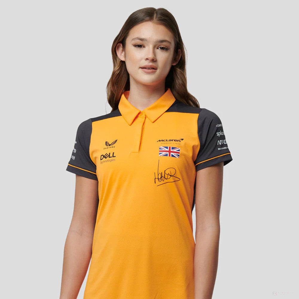 Tricou de Dama cu Guler, McLaren Lando Norris Team, Portocaliu, 2022 - FansBRANDS®