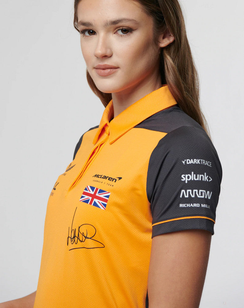 Tricou de Dama cu Guler, McLaren Lando Norris Team, Portocaliu, 2022 - FansBRANDS®