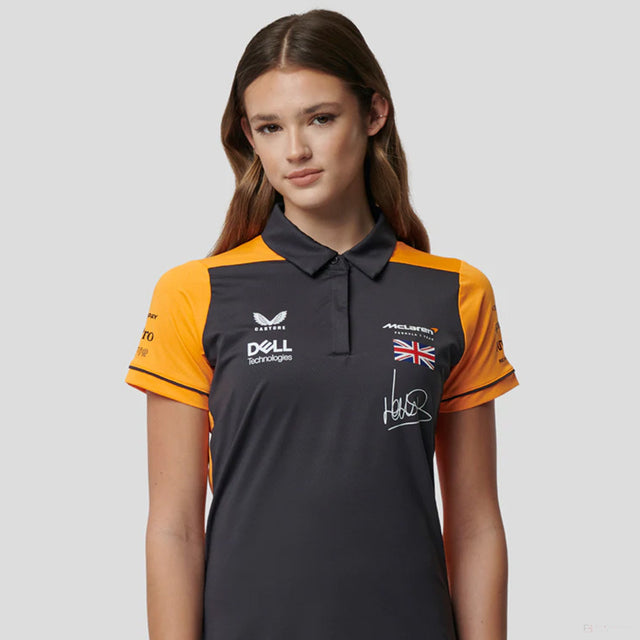 Tricou de Dama cu Guler, McLaren Lando Norris Team, Gri, 2022 - FansBRANDS®