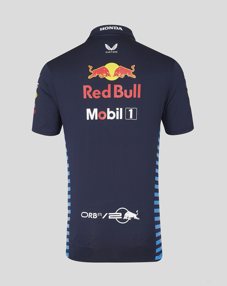 Red Bull tricou cu guler, Castore, echipa, albastru, 2024 - FansBRANDS®