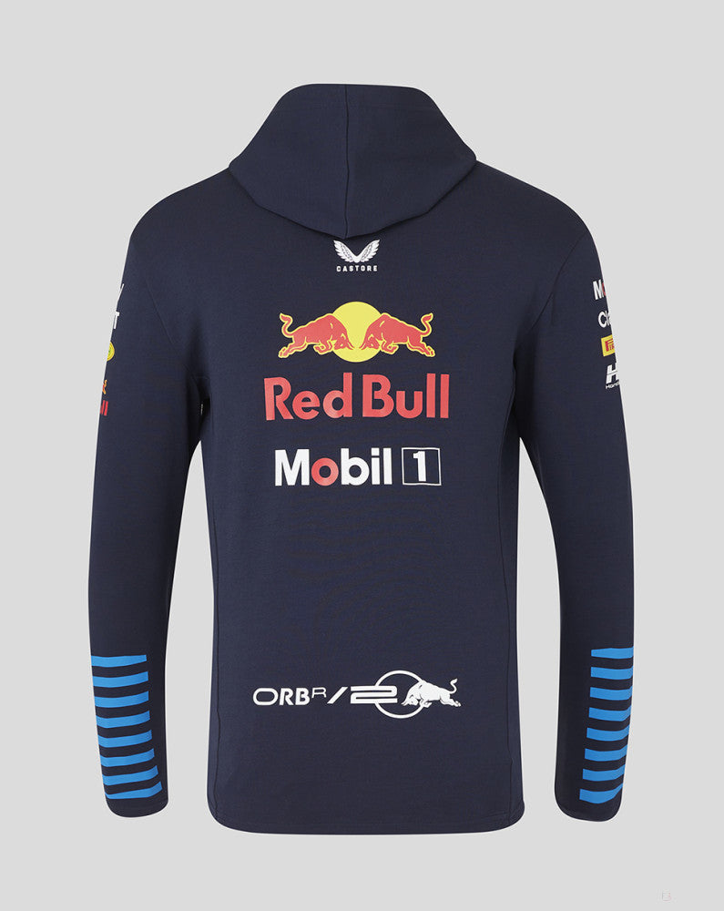 Red Bull hanorac cu glugă, Castore, echipa, fermoar, albastru, 2024 - FansBRANDS®