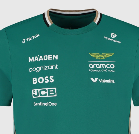 Aston Martin AMF1, Team, T-shirt with collar, Fernando Alonso, Green 🔥