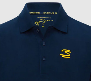 Tricou cu Guler de Barbati Ayrton Senna, albastru