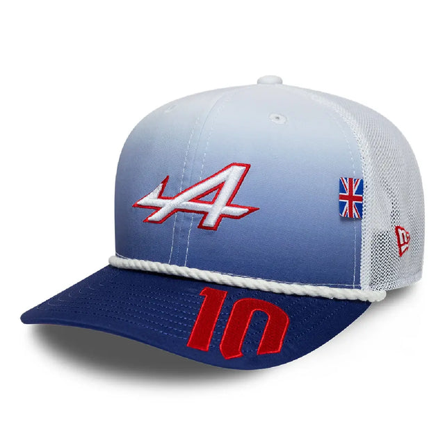 Căciulă Alpine, echipă, Pierre Gasly, 9SEVENTY, New Era, ediție specială Silverstone, alb, 2026