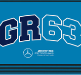 Mercedes George Russell Flagge 90X120 ohne Fahnenmast, blau
