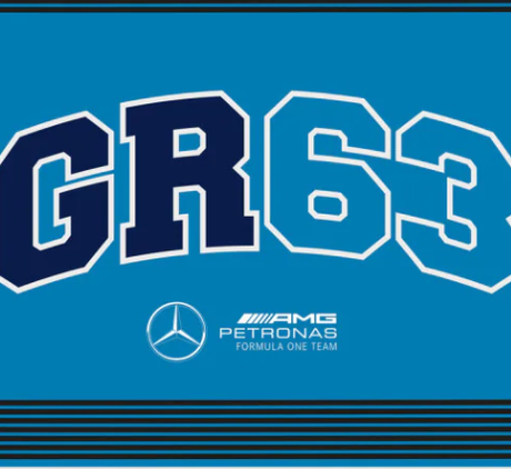 Mercedes George Russell Flagge 90X120 ohne Fahnenmast, blau