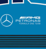Mercedes George Russell Flagge 90X120 ohne Fahnenmast, blau
