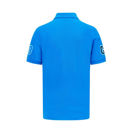 Mercedes George Russell Herren T-Shirt mit Kragen, blau
