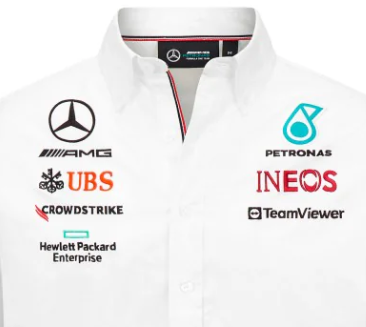 Mercedes Herren Team Shirt Weiß, 2023