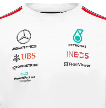 Mercedes Langarm-Team-T-Shirt für Herren, Weiß, 2023