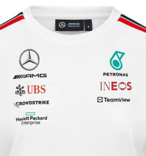 Mercedes Damen Team T-Shirt, weiß, 2023