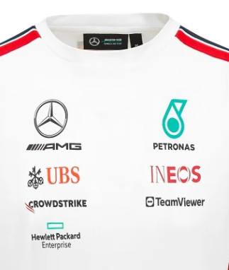 Mercedes Teamtrikot Herren, weiß, 2023