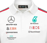 Mercedes Herren Team Collar T-Shirt, weiß, 2023