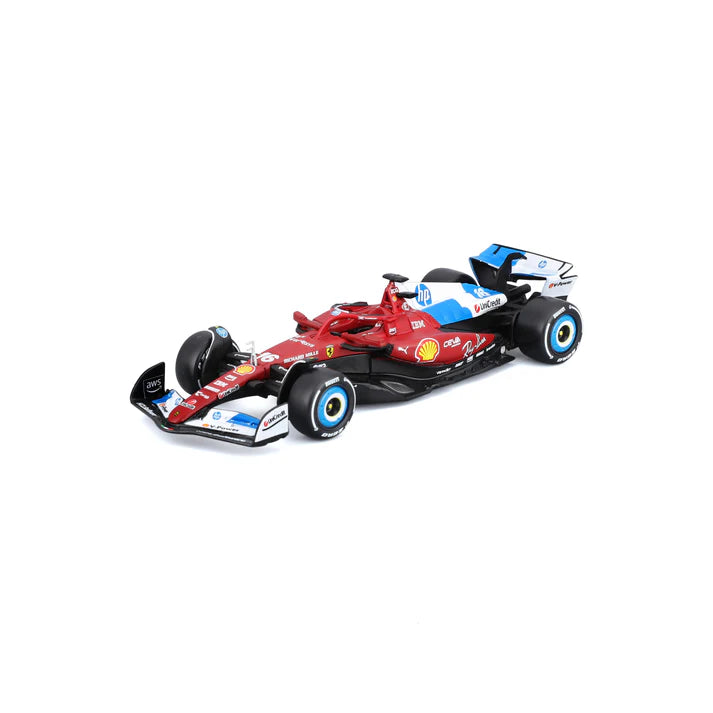 Ferrari mașină de model, SF25, bburago, #16 Charles Leclerc, Miami, roșie