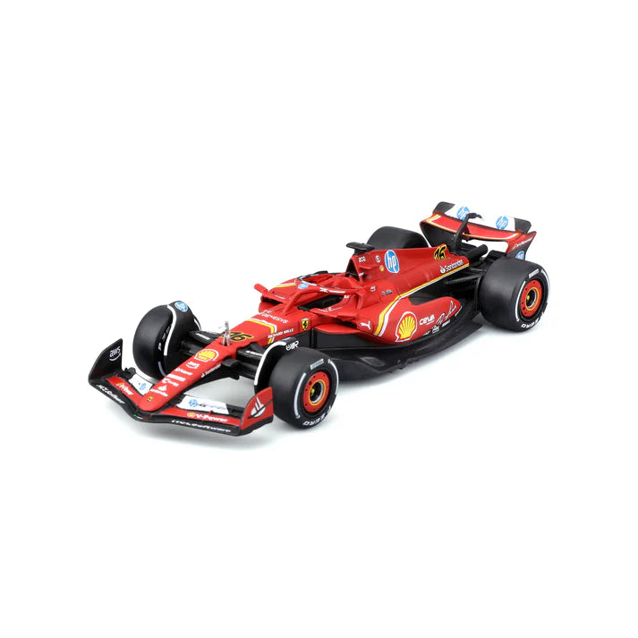Ferrari model de mașină, SF24, bburago, #16 Charles Leclerc, câștigător Monaco, roșu