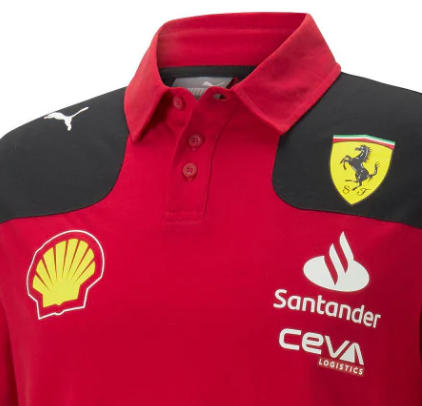 Tricou cu Guler Barbat de Echipa Ferrari Rosso Corsa, 2023