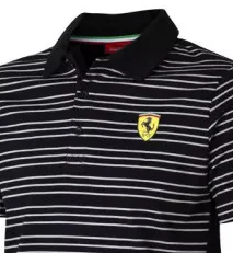 Ferrari Striped T-shirt with collar, Black, 2011