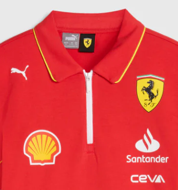 Tricou cu Guler Copil de Echipa Ferrari Rosso Corsa, rosu, 2024