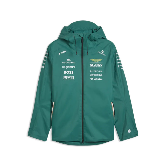 Jachetă de ploaie Aston Martin, echipă, Puma, verde, 2026
