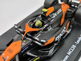 Mașinuță model McLaren, Bburago, Lando Norris, livery Miami, cutie acrilică, MCL38 🔥