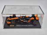 Mașinuță model McLaren, Bburago, Lando Norris, livery Miami, cutie acrilică, MCL38 🔥