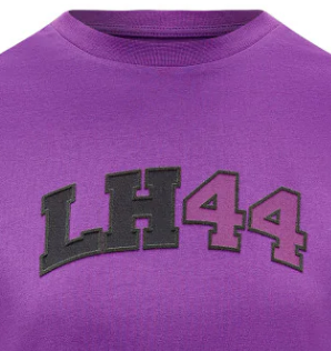 Mercedes Damen-T-Shirt mit Lewis Hamilton-Logo, Lila