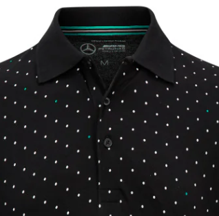 Herren T-Shirt mit Mercedes-Kragen, schwarz