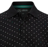 Herren T-Shirt mit Mercedes-Kragen, schwarz