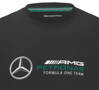 Tricou de Copil, Mercedes Large Logo, Negru, 2022