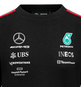 Mercedes Team Langarm-T-Shirt für Damen, Schwarz, 2023