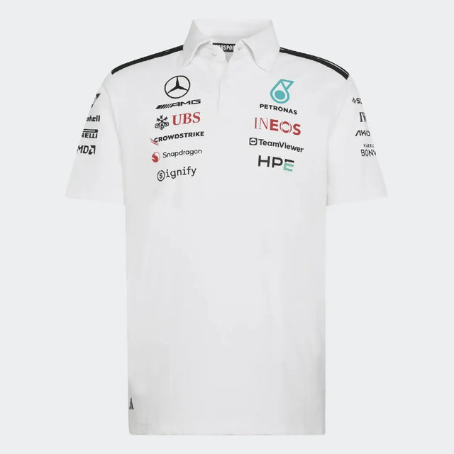 Polo Mercedes, echipă, ingineri, adidas, alb, 2026