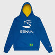 Pulover cu glugă Ayrton Senna, moștenire, albastru