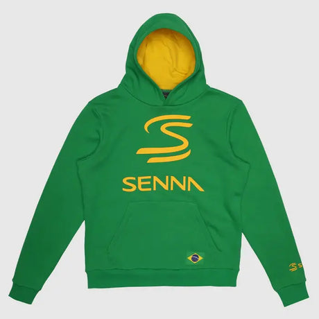Pulover cu glugă Ayrton Senna, moștenire, verde