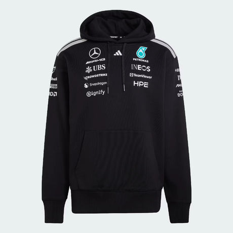 Pulover cu glugă Mercedes, echipă, pilot, adidas, negru, 2026