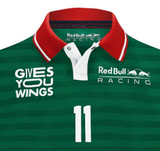Herren T-Shirt mit Kragen, Red Bull Sergio Pérez, Grün, 2022