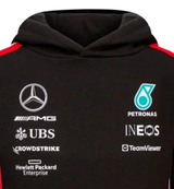 Mercedes Team Kinder Hoodie, schwarz, 2023